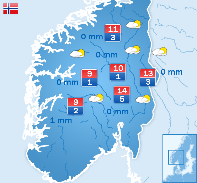 Weersverwachting voor vandaag Weersverwachting voor vandaag